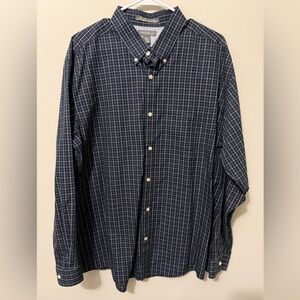 Eddie Bauer Men's Blue Plaid Button Down Shirt